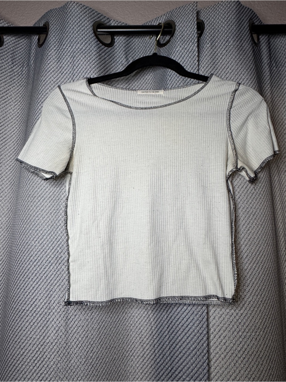 White & Black Crop Top